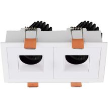 Plafonnier Encastré Tilt Vip3 2x Square Square 1-10v,push Led Cob 2x15.60w 1940lm(2960lm) Cri90 2700k 18o Blanc Blanc