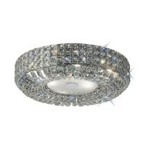 Inspired Diyas - Enya - Plafonnier affleurant à 6 ampoules, chrome poli, cristal