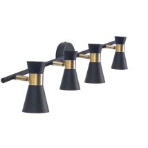 Forlight - Eufo plafón en negro con acabado en oro de 4 luces para bombilla GU10