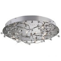 Inspired Fia Plafonnier rond à 6 ampoules G4 blanches, chrome poli/cristal, non compatible avec les led/cfl