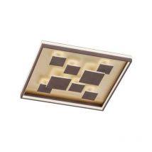 Fischer&honsel - Lampe de salon led plafonnier métal marron lampe de chambre à intensité variable 53x53cm