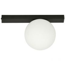 Epikasa - Plafonnier Fit, Acier peint par poudrage, Verre, Noir, Blanc, 30x17x14 cm
