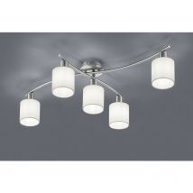 Trio - Plafonnier design, Plafonnier Garda tissu et métal Blanc en Metal
