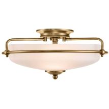 Elstead Quoizel Griffin Plafonnier Semi-encastré Bowl Laiton Patiné