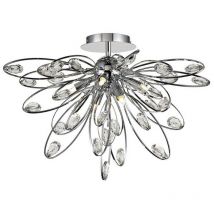 Inspired Diyas Harlow - Plafonnier 6 Lumière G9 Chrome Poli, Cristal