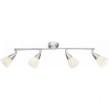 Etc-shop - Plafonnier Luminaire Métal Chrome Verre Opale Spots Mobile Salon Lit Chambre