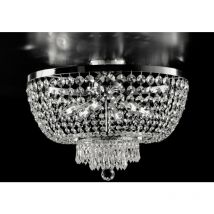 Bonetti Illumina - Mozart - Plafonnier en fer et laiton chromé avec strass 6 lumières H.37 - Ø50 - BL189-PL6-CR