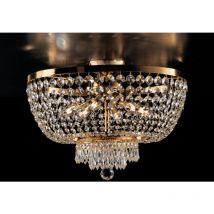 Bonetti Illumina - Mozart - Plafonnier en fer et laiton doré avec strass 6 lumières H.37 - Ø50 - BL189-PL6-OR