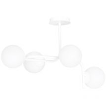 Epikasa - Plafonnier Kalf, Acier peint par poudrage, Verre, Blanc, 72x84x40 cm