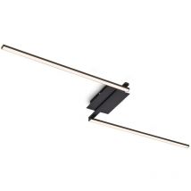 Plafonnier led Briloner leuchten staff, 15 w, 1400 lm, IP20, noir, métal-plastique, dimensions. 143,6 x 12 x 6,6 cm
