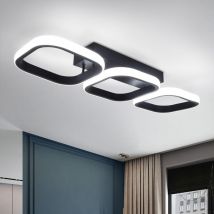 Plafonnier led 3 Rectangles Moderne Style Nordique Stéréoscopique Noir Blanc Plafonnier pour Couloir Chambre Salon Bureau Salle à Manger Lumière