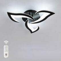 Plafonnier led, 36W 3060LM Luminaire Plafonnier Moderne, Acrylique Lampe de Plafond led 3 lumières pour Salon Chambre Cuisine Dia 58cm (Noir)