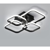 Goeco - Plafonnier Led, Luminaire Plafonnier Moderne Avec 4 Carrés Lustre Noir Pour Salon Chambre Couloir Bureau 42w 3780lm 6500k Lumière Blanc Froid