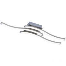 Frankystar - Plafonnier led à 3 barres ondulées en acier satiné l. 54 cm