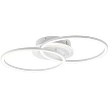 Frankystar - Plafonnier led à double cercle blanc avec lumière centrale et réglage d'intensité interrupteur L.58Cm