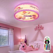 Etc-shop - Plafonnier pour enfants lampe colorée à intensité variable télécommande de salle de jeux dans un ensemble comprenant des ampoules led rvb