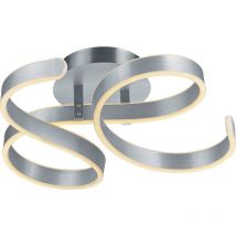 Trio - Plafonnier led design salon salle à manger éclairage interrupteur dimmer lampe alu brossé 671310105