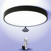 Umnuou - Plafonnier led avec détecteur de mouvement Lampe automatique pour balcon extérieur Garage Couloir Entrée Luminaire rond Facile à installer