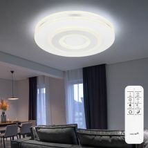 Plafonnier led avec télécommande plafonnier dimmable lumière de salon blanc, cct, 48W 3800Lm blanc chaudblanc froid, DxH 42x6,5 cm
