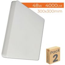 Led Atomant Sl - Plafonnier led Carré Surface 48w 300mm Blanc Froid 6500K - Lot de 2 u.