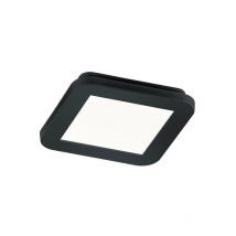 Frankystar - Plafonnier led carré Camillus en métal noir mat avec fonction de gradation et interrupteur mural standard IP44 l. 17cm x 17cm.