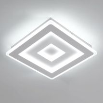 Comely Plafonnier Led Carré Moderne, 36w 28cm Lampe De Plafond Led, Blanc Luminaire Plafonnier Intérieur Pour Chambre À Coucher, Salon, Couloir, 