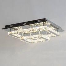 Kosilum - Plafonnier led cristal 2 carrés design - Wade
