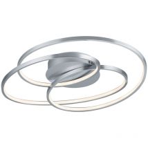 Plafonnier LED salon anneau lumineux interrupteur argent DIMMER trio lumières 673916007