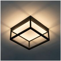Kosilum - Plafonnier led design rectangle noir - Stockholm