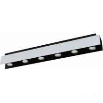 Plafonnier led design plafonnier salon noir blanc, métal, 6x led 5 watt 400 lm, l xx h 83x8,5 x11,5 cm