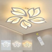 Plafonnier led Dimmable, 60W 4500LM Creative Forme de Pétale Lampe de Plafond Moderne avec Télécommande, Métal Acrylique Design Lustre Plafonnier