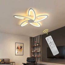 Plafonnier Led Dimmable Avec Télécommande 30W 3000K-6500K Blanche Plafonnier Lustre Creative Acrylique Pétales Lustre Luminaire pour Chambre à