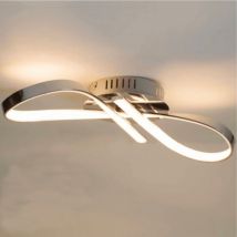 Kosilum - Plafonnier led dimmable design ruban infini chromé - Acht
