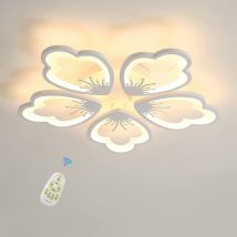 Goeco - Plafonnier Led Moderne Dimmable, Luminaire Plafonnier avec Télécommande 75W, 3000K-6500K Blanc Acrylique Lampe de Plafond Moderne Fleur