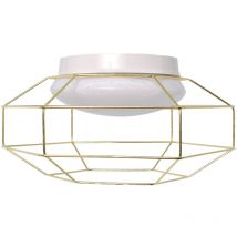 Sampa - Plafonnier led doré avec diffuseur blanc effet étoilé 3000K