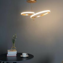 Kosilum - Plafonnier led double anneau doré - Bellagio