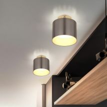 Plafonnier led en saillie, lampe de couloir, plafonnier de salon, rétroéclairage blanc neutre, 8W 240lm blanc chaud, DxH 10x10,5 cm, lot de 2