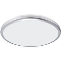 Licht-erlebnisse - Plafonnier led extérieur ø 26,5 cm rond IP54 en blanc argenté blanc neutre 4200 k 1980 lm éclairage extérieur