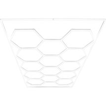 Plafonnier led Hexagonal 14 Lampes & Cadre, Design Modulaire en Nid d'Abeille, Blanc Pur 120 Lumens 6500K, Exposition de voitures Garage Magasin