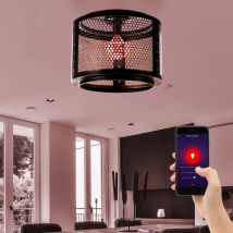Plafonnier led intelligent plafonnier à intensité variable lampe de salon lampe rétro en or noir lampe de table à manger, application de changement