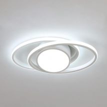 Comely - Plafonnier led Moderne 39W, Créative Double Ellipse, Diamètre 39cm, pour Chambre, Salon, Cuisine, Couloir, Entrée - Blanc - Lumière Blanche