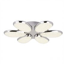 Searchlight Lori - Plafonnier encastré à DEL intégré à bras multiples, chrome, blanc