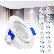 Hengmei - Plafonnier led Lot de 20 Spot led encastrable pour plafond Spots encastrés à module led Lumière 5W, blanc froid