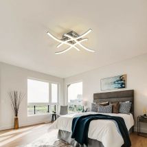 Skecten - Plafonnier led, Luminaire en Forme de Vague, Lumière Blanche Chaude 4000K, led intégrées 24W 2200Lm, Lustre Moderne pour Salon ou Cuisine