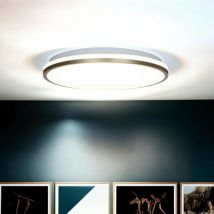 Licht-erlebnisse - Plafonnier led métal 4000 k lumière blanc neutre 1040 lm d : 33 cm en or blanc rond