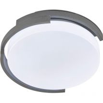 Fischer Leuchten - Plafonnier led métal blanc gris lampe de chambre plafonnier plastique 30 cm, rond, 1x 11W 1200lm 3000K, DxH 30 x 9 cm