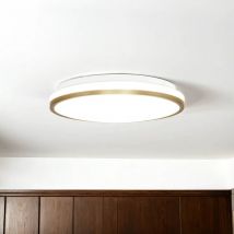 Licht-erlebnisse - Plafonnier led métal blanc neutre 4000 k 730 lm d : 28 cm rond en or blanc