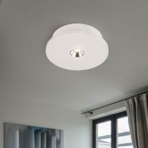 Globo Lighting - Plafonnier plâtre lampe de cuisine blanche plafonnier moderne chromé, led 4W 200Lm blanc chaud, DxH 16x4,5 cm