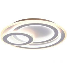 Frankystar - Plafonnier led Mita Blanc avec cercles 3D et télécommande multifonction pour régler l'intensité et la température de couleur d. 51 cm.