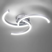 Goeco - Plafonnier led moderne 24 w Argent 6500 k Plafonnier pour Chambre Salon Salle à Manger Couloir 52 x 7 cm